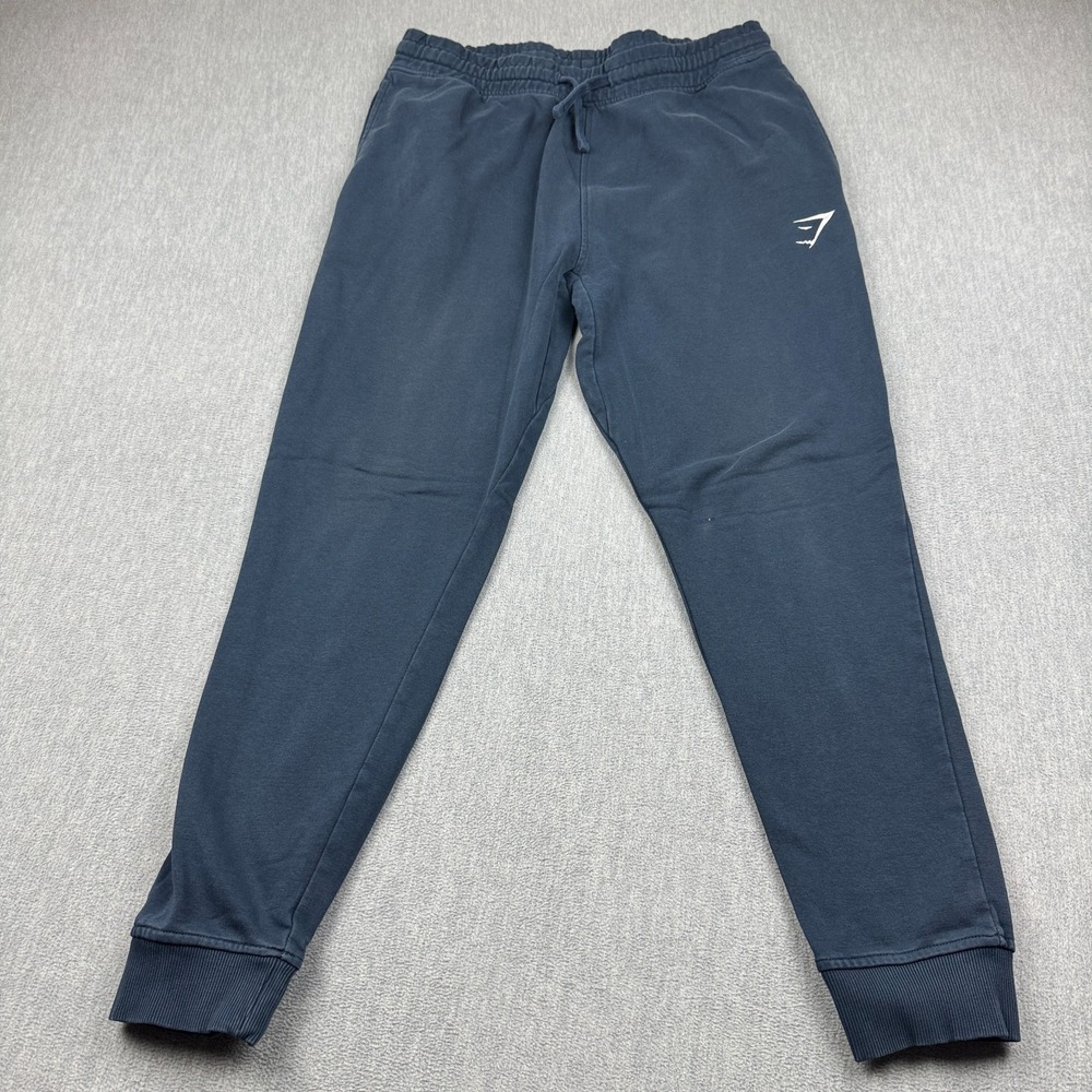 Gymshark‎ Pants Mens Large Blue Crest Joggers Sweatpants  Athletic Slim Fit